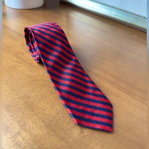 J.Crew classic rep tie in Navy and Red Stripes Pristine condition